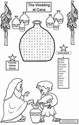 Cana Wedding Jesus Craft Search Wine Water Into Turns Worksheet Crafts Sunday School Kids Activities Bible Word Coloring Activity Christian sketch template