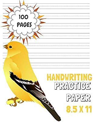 handwriting practice paper yellow birdie notebook  dotted sheets