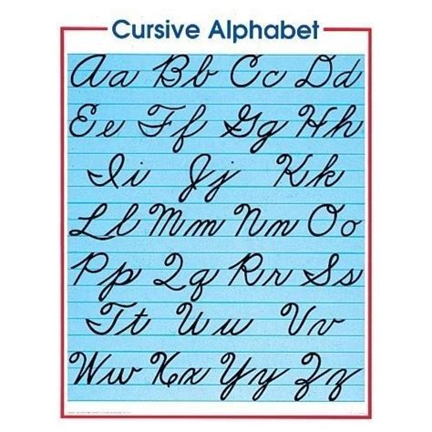 cursive alphabet chart   pinterest