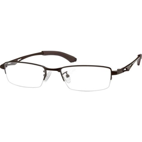 brown titanium rectangle glasses 579415 zenni optical eyeglasses