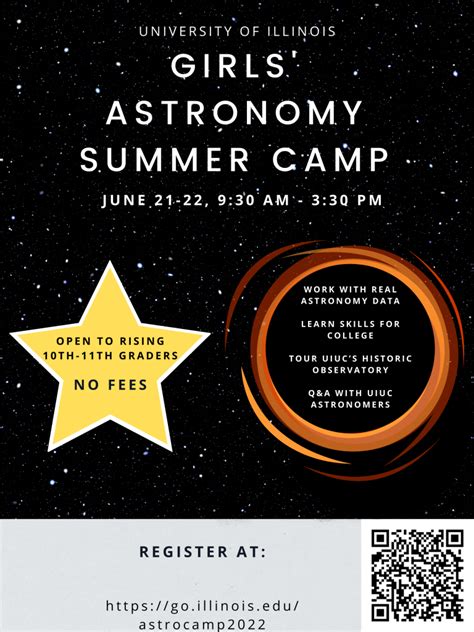 applications  open  girls astronomy summer camp