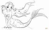 Mermaid Coloring Pages Realistic Print Color Kids Drawing sketch template