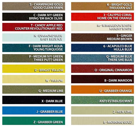 ford mustang paint colors