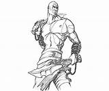 Kratos Deus Ares Getcolorings Jogos sketch template