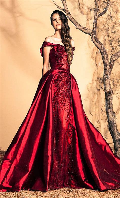 Ziad Nakad Haute Couture Fall Winter 2015 Gowns Elegant Red Dress