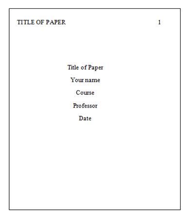 formatting title page