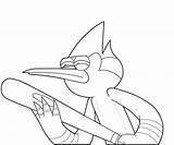 Mordecai Coloring Pages Rigby Look Character Dance Friend Another sketch template