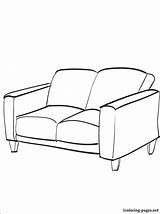 Coloring Couch Getcolorings Divan sketch template