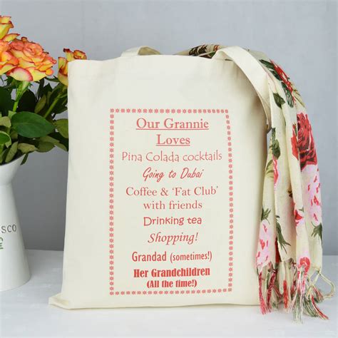 Personalised Grandma Loves Shopping Bag By Andrea Fay S