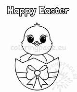 Easter Happy Coloring Chick Sheet Printable Coloringpage Eu sketch template