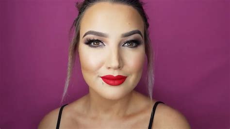 glamorous and sexy makeup red matte lipstick youtube