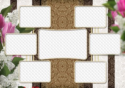 family photo frame collage png psd transparent png frame psd