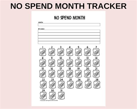 spend month tracker  printable  spend monthly etsy