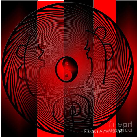 mesmerizing black red yin  digital art  rizwana  mundewadi
