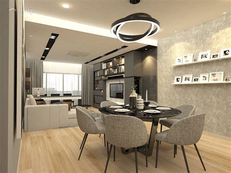 contemporary modern dining room living room condominium design ideas  malaysia atapco
