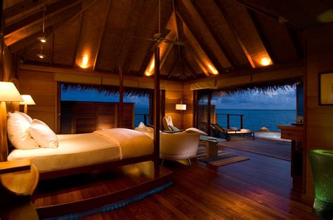 star conrad maldives rangali resort island  ocean view bedroom