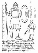 Goliath Coloring Scripture sketch template