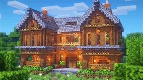 Minecraft How To Build A Large Spruce Mansion Large Survival Base