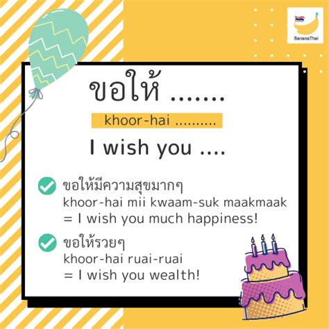 How To Say Happy Birthday And Birthday Wishes In Thai Bananathai