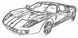 Coloring Pages Cars Ford Gt Car Kids Colour Color sketch template
