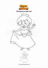 Principessa Princesse Abito Rosa Supercolored sketch template