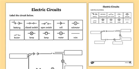 electric circuits worksheet teacher