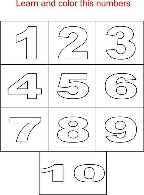 numbers coloring pages  kids