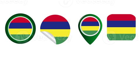 mauritius flag flat icon symbol illustration  png