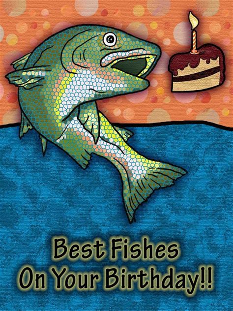 birthday fishes card happy birthday fishing happy birthday fisherman