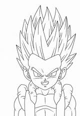 Gotenks Ssj Lineart Coloring Deviantart Drawings Pages Manga Print Ss4 Anime Search sketch template