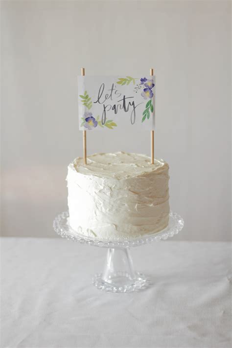 printable floral cake topper lets mingle blog