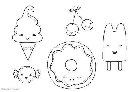 cute food coloring pages  drawing  printable coloring pages