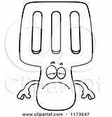 Spatula Cartoon Mascot Depressed Clipart Thoman Cory Vector Outlined Coloring Royalty Waving 2021 sketch template