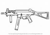 Ump 45 Draw Drawing Counter Strike Step sketch template