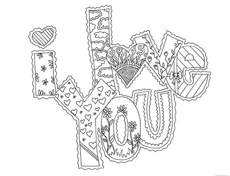 printable valentines day  love  card coloring pages
