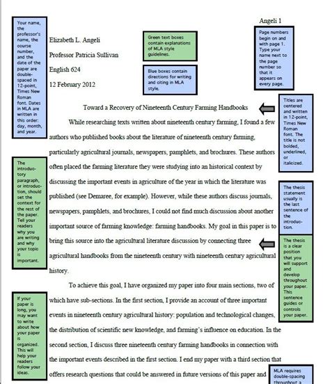 sample college paper format mla format examples    mla