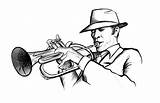 Trompette Trompet Spielt Trompete Tekening Musicista Tromba Musikers Gioca Musicus Spelen Jouant Musicien sketch template