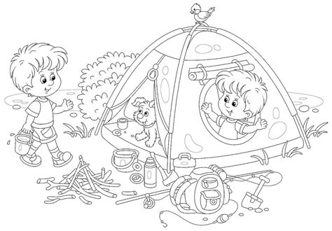camping coloring pages  families fun  printable coloring