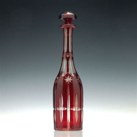 Antique Bohemian Ruby Glass Decanter C1860 Tableware Exhibit Antiques