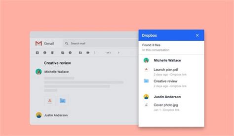 neues add  dropbox integriert sich  gmail