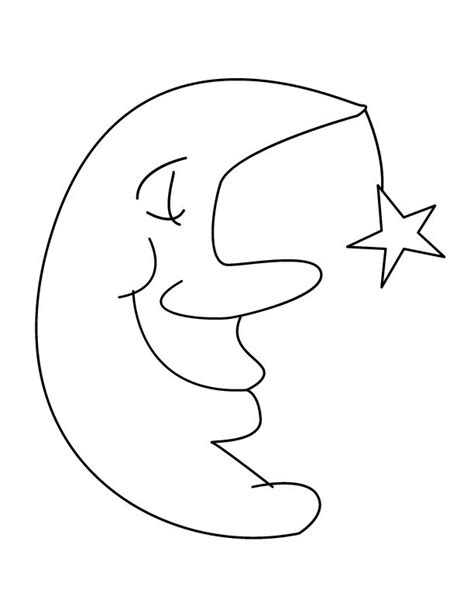 drawing   crescent moon  stars   side  black  white