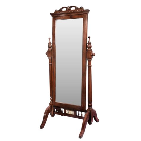 Polished Wooden Looking Stand Mirror For Glass Fitting Size Height
