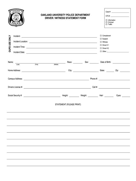 Police Statement Form Fill Online Printable Fillable Blank Pdffiller