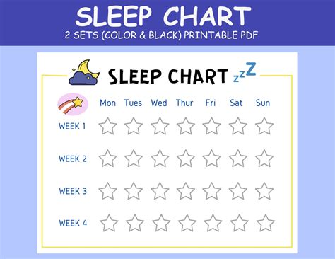 printable sleep chart  kids