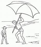 Coloring Beach Pages Umbrella Umbrellas Kids Popular Coloringhome sketch template