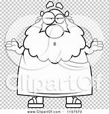 Careless Shrugging Plump Greek Man Outlined Coloring Clipart Cartoon Vector Thoman Cory sketch template