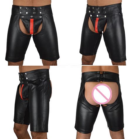 buy hot sexy men black with red faux leather latex