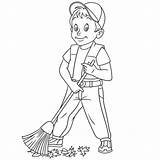 Sweeping Kids sketch template