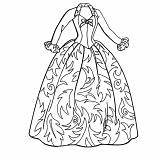 Coloring Doll Dress Barbie Pages Style Fashion sketch template