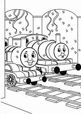 Pages Thomas Coloring Train Birthday Christmas Getcolorings sketch template